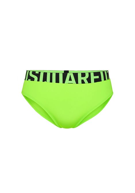 Costume uomo Dsquared2 D7B356030 Verde tinta unita aderente maxi logo DSQUARED2 SWIMWEAR | Costumi | D7B356030321